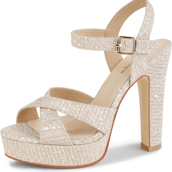 Modatope Platform High Heels Sandals for Women Ankle Strap Heel Sandals - Picture 4 of 12